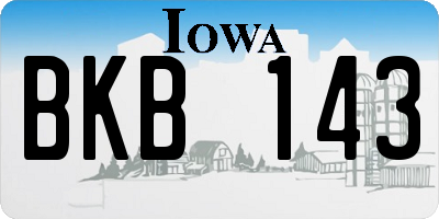 IA license plate BKB143