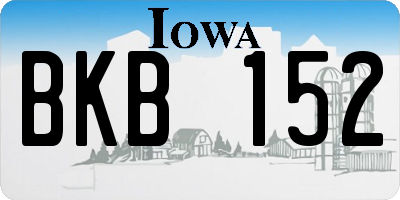 IA license plate BKB152