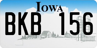 IA license plate BKB156