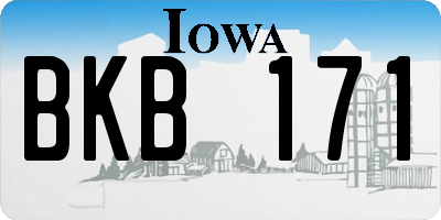 IA license plate BKB171