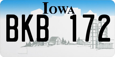 IA license plate BKB172