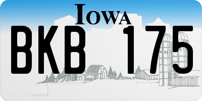 IA license plate BKB175