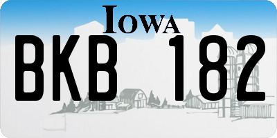 IA license plate BKB182