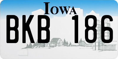 IA license plate BKB186