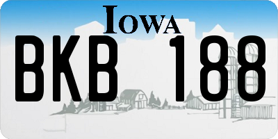 IA license plate BKB188