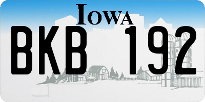 IA license plate BKB192