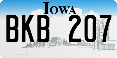 IA license plate BKB207