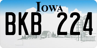 IA license plate BKB224