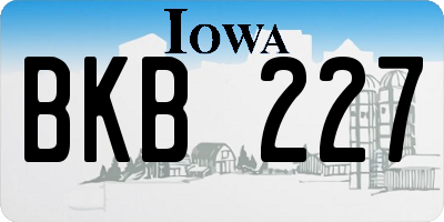 IA license plate BKB227