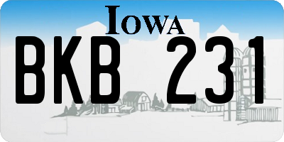 IA license plate BKB231