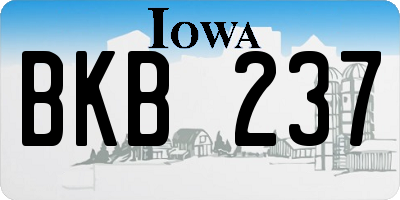 IA license plate BKB237