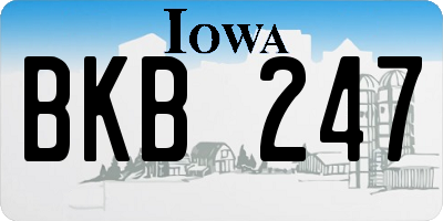 IA license plate BKB247