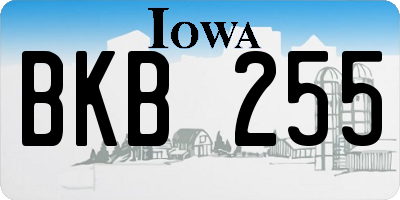 IA license plate BKB255