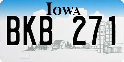 IA license plate BKB271