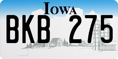 IA license plate BKB275