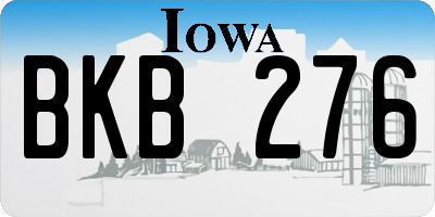 IA license plate BKB276