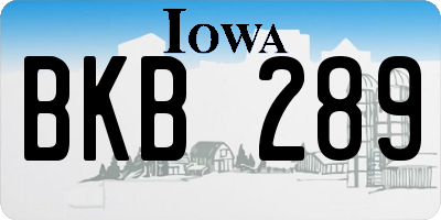 IA license plate BKB289