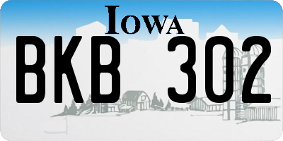 IA license plate BKB302