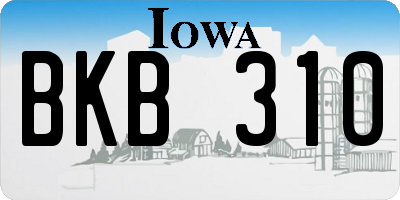 IA license plate BKB310