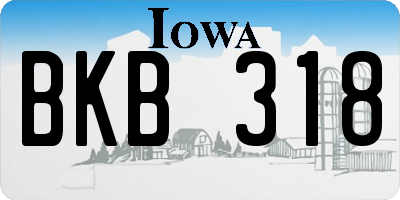 IA license plate BKB318