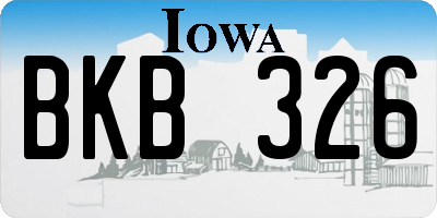 IA license plate BKB326