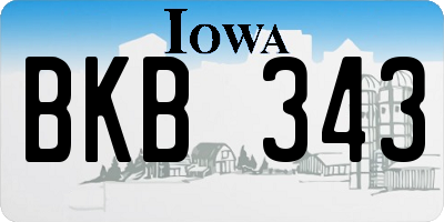 IA license plate BKB343