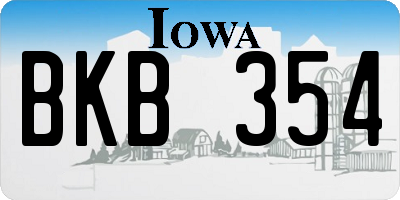 IA license plate BKB354