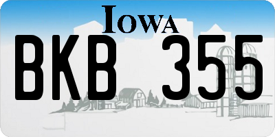 IA license plate BKB355
