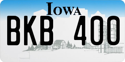 IA license plate BKB400