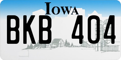 IA license plate BKB404