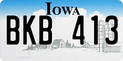 IA license plate BKB413