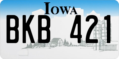 IA license plate BKB421