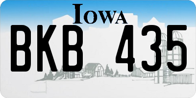 IA license plate BKB435