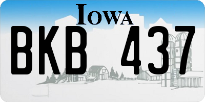 IA license plate BKB437