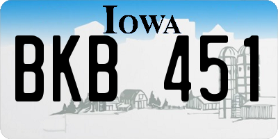 IA license plate BKB451