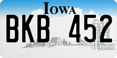 IA license plate BKB452