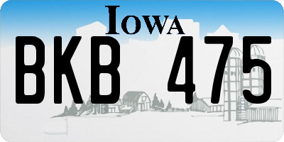 IA license plate BKB475