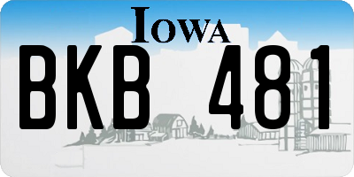 IA license plate BKB481