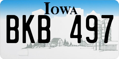 IA license plate BKB497