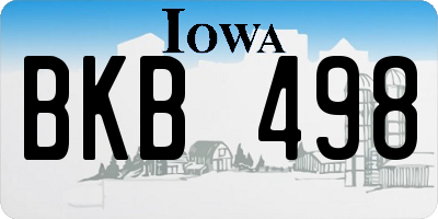 IA license plate BKB498