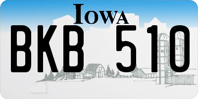 IA license plate BKB510