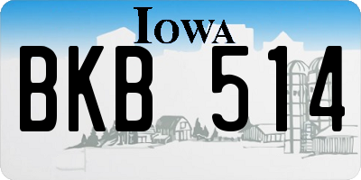 IA license plate BKB514