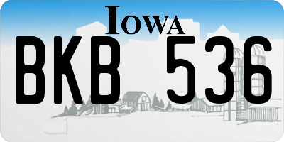 IA license plate BKB536