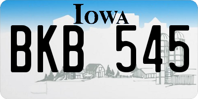 IA license plate BKB545