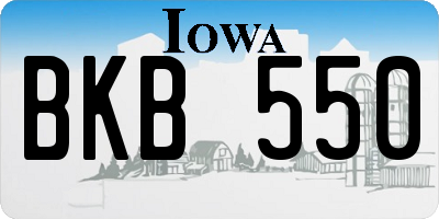 IA license plate BKB550