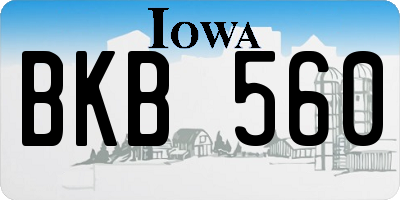 IA license plate BKB560
