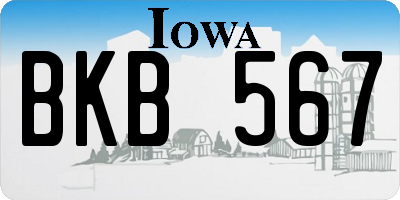 IA license plate BKB567