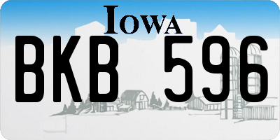 IA license plate BKB596