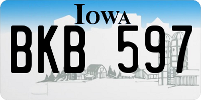 IA license plate BKB597