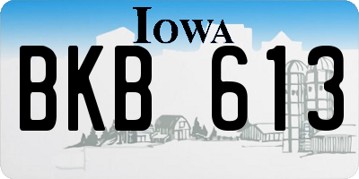 IA license plate BKB613